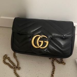 GG MARMONT LEATHER SUPER MINI BAG